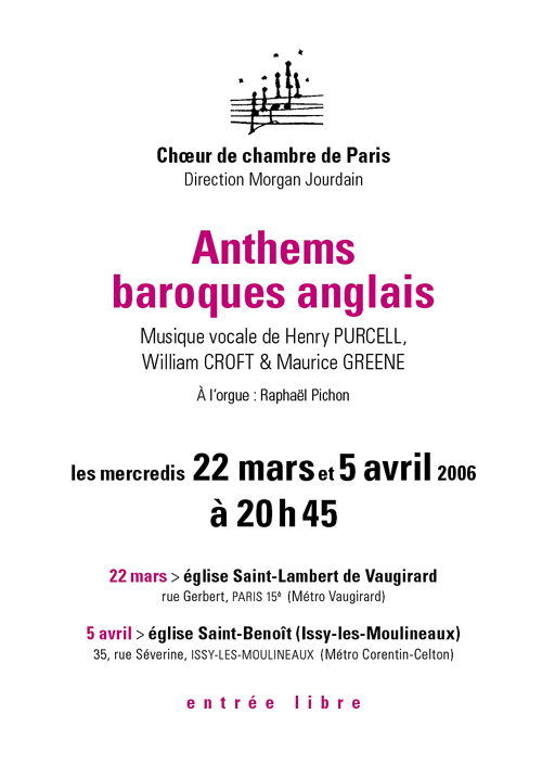 Anthems baroques anglais 2006