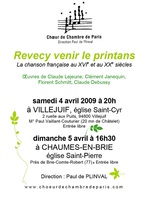 Revecy venir le printans avril 2009